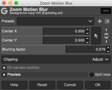 zoom motion blur settings