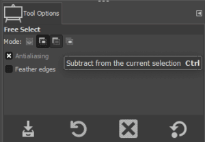 how to deselect in gimp